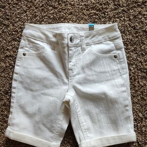 Justice Girls White Stretch Denim Shorts
